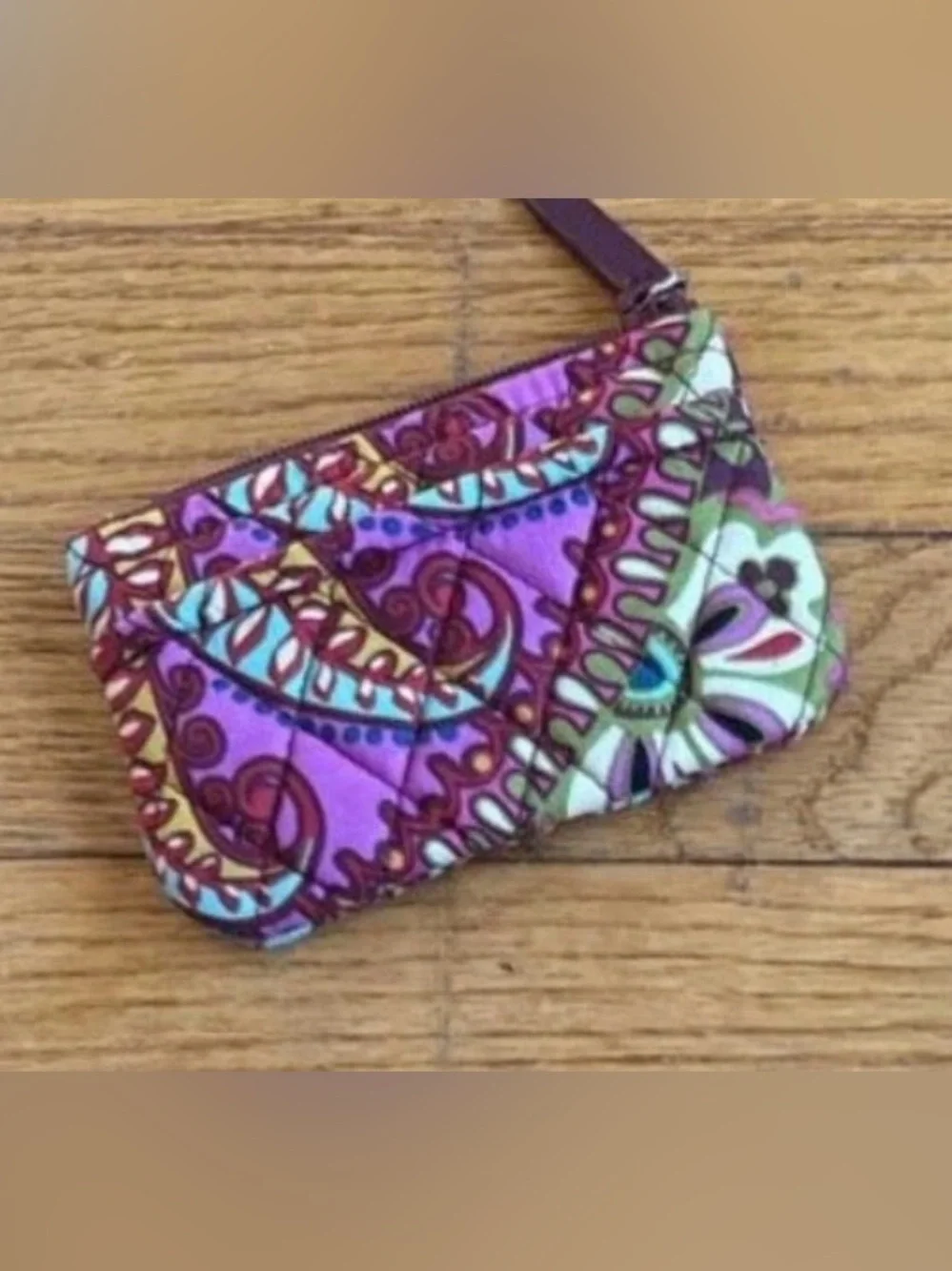 Vera Bradley Turnlock Wallet Resort Medallion Quilted Paisley Multicolor